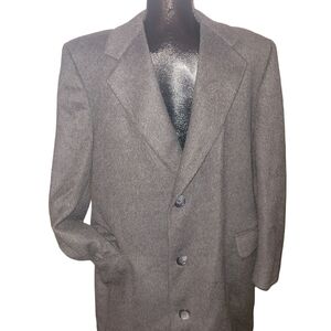 Mens Dark Grey Virgin Wool Overcoat 42